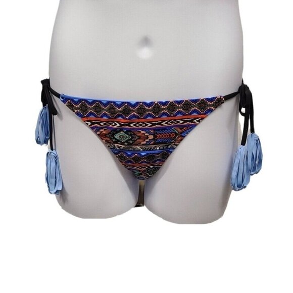Mossimo Supply Co. Other - Mossimo Hipster Bikini Bottom Size Small Tassel Side Ties Black Multicol…